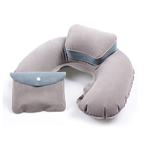 Preisvergleich Produktbild BlueBeach® Aufblasbar Reisekissen Nackenkissen Extra bequem Schlaf und Weich Nackenstütze Kopfstütze Kissen für Flugzeug / Bus / Auto / Zug und Haushalt