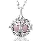 EUDORA Harmony Ball 20 mm Arbre de Vie Celtique Pendentif bola Collier Musique Carillon Femme Bijoux, Joli Cadeau, chaîne de 76,2 cm+114cm