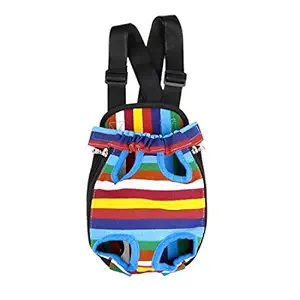 KTM Healthcare S, Colorful : Portable Convenient Pet Legs Out Front Backpack Small Dog Cat Carrier Bag for Outdoor Travel Colorful