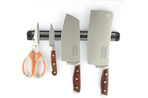 OUTLETISSIMO® Barre magnétique pour couteaux de cuisine, aimant, porte-outils, 33 cm, fixation murale