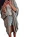 Produktbild Elecenty Damen Lange Cardigan Lose Strickmantel 3/4 Hülse Stricken Übergröße Strickpullover Strickjacke Pullover Mäntel Strickwaren,Bluse Jumper Sweatshirt Sweater Outwear Jacken (Grau, L)