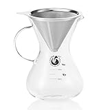 ✔ NACHHALTIG, EHRLICH UND AROMATISCH - Die Pour Over Zubereitungsmethode mit dieser Kaffemaschine von Hand erlaubt nicht nur sehr viel Aroma zu extrahieren, sondern ist auch besonders nachhaltig, dank Permanentfilter bestehend aus einem zweilagigem, engmaschigem Edelstahl-Filter