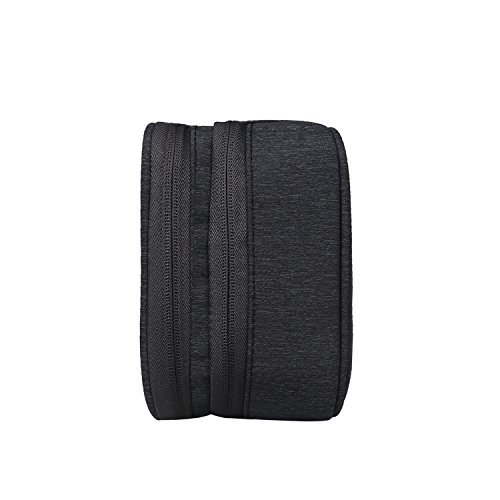 BUBM Mehrfachfunktion Kabelorganiser Tasche Reisetasche mit Doppelschichten für Elektronische Zubehöre wie Netzteil, Maus und USB Stricks(Mittel, Schwarz) - 9