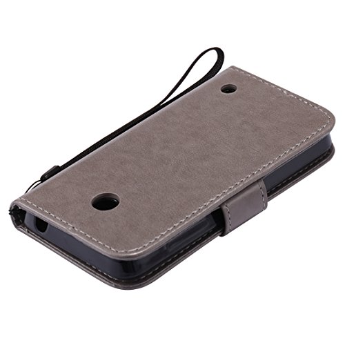 Nancen Tasche Hülle für Nokia Lumia 630 / 635 (4,5 Zoll) Flip Schutzhülle Zubehör Lederhülle mit Silikon Back Cover PU Leder Handytasche im Bookstyle Stand Funktion Kartenfächer Magnet Etui Schale - 5