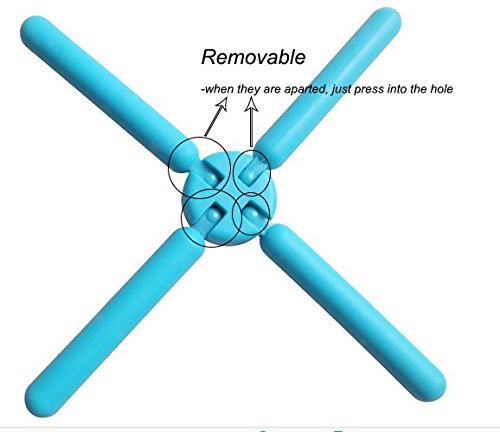 5/Pack Silikon Trivets / Topfuntersetzer von Ksendalo, faltbare / erweiterbare / reduzierbare / abnehmbar, Heavy-Duty / haltbar / rutschfest , Max 22x22cm, Min 8.8×3.0cm, 5 Farben - 5