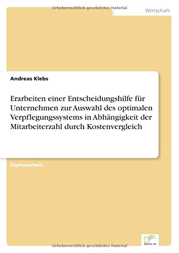 Erarbeiten einer Entscheidungshilfe für Unternehmen zur Auswahl des optimalen Verpflegungssystems in Abhängigkeit der Mitarbeiterzahl durch Kostenvergleich