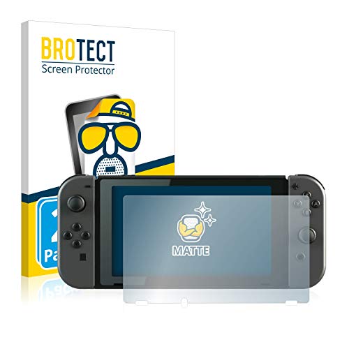 BROTECT Entspiegelungs-Schutzfolie kompatibel mit Nintendo Switch (2 Stück) - Anti-Reflex, Matt