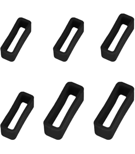 Sourcing Map 6pcs Montre Sangle Boucle Attache Anneaux 16mm Caoutchouc Montre Support Gardien Silicone Pour Montre Bande, Rose