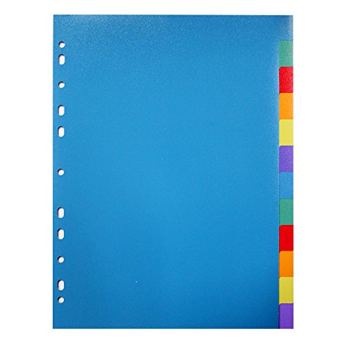 182019 - SEPARADORES PARA ARCHIVADOR  TAMA  O A4  12 DIVISIONES  DE PL  STICO RESISTENTE Y COLORES VARIADOS  12 SEPARADORES 