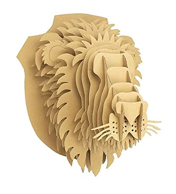 MegaCrea DIY Maquette en Carton Trophée Lion 25 x 32 x 24 cm