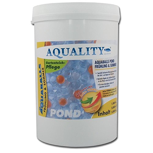 AQUALITY AQUABALLS POND Frühling & Sommer 2.000 ml (GRATIS Lieferung innerhalb Deutschlands - Effektive Mikroorganismen und in der innovativen Ballform zur Aktivierung des Gartenteiches besonders im Frühjahr & Sommer. Spezieller Teichstarter zur Aktivierung des Gartenteiches)