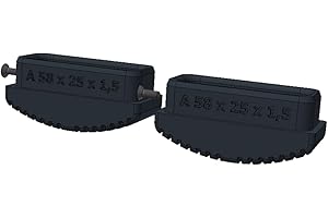 DRUCK SOLUTIONS 2x Leiterfüsse Ersatzfüße Set Für Leiter Innenschuhe In Vielen Größen Bzw. Holmabmessungen Erhältlich Aus TPU inkl. Bohrschraube für Sprossen- und Stufenleitern Außenmaße 58x25 Innenmaße 55x22 (58x25)