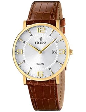 Festina Herren-Armbanduhr XL Klassik Analog Quarz Leder F16478/3