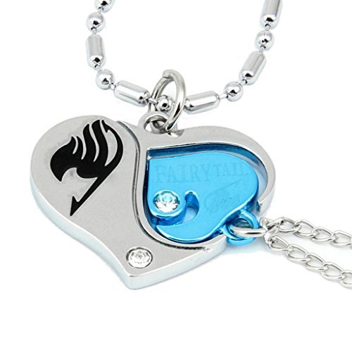 HiRudolph Cosplay Fairy Tail Amor Collar Colgante corazón Los Amantes de la Figura Regalo