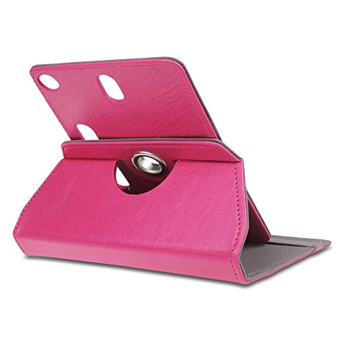 Original UC-Express® Robuste Tablet Schutzhülle für Ihr Huawei MediaPad T1 10.0 Tablet aus hochwertigem Kunstleder mit praktischer Standfunktion kombiniert Schutz und Design Schutztasche Stand Tasche Cover Case Etui, Farben:Pink - 5