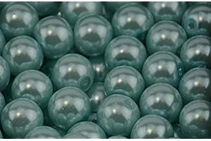 BOX DISPLAYS boxdisplays 40 Pieces Baby Blue Glass Pearl Round 10mm - Buy ONE Pack GET ONE Pack Free!!