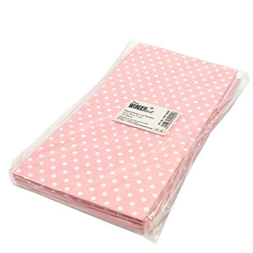60 Frau Wundervoll Papiertüten (Vorteilsmenge) mit Boden rosa, kleine weiße Punkte, 100 Gramm Papier / Blockbodenbeutel aus Papier / Gastgeschenk Hochzeit - 3