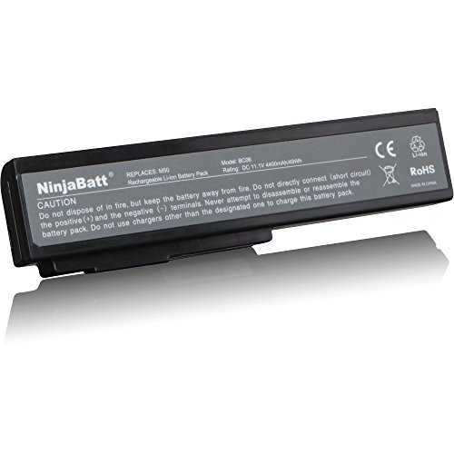 NinjaBatt Laptop-Akku für Asus N53SV A32-N61 A32-M50 A33-M50 G60 A31-B43 L062066 L072051 G51 G51JX M50 M50VM M60 N53 N53J N53JF N53JN N61 G50 G50VT G51J G51Vx 07G016C71875 15G10N373800 G51VX-RX05 - 2