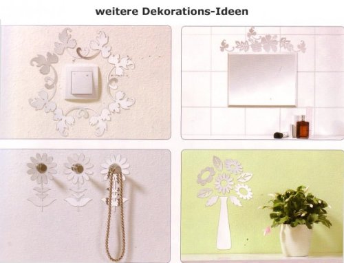 Selbstklebende Reflections/ Spiegel-Sticker ‚Blätter stilisiert‘ - 3