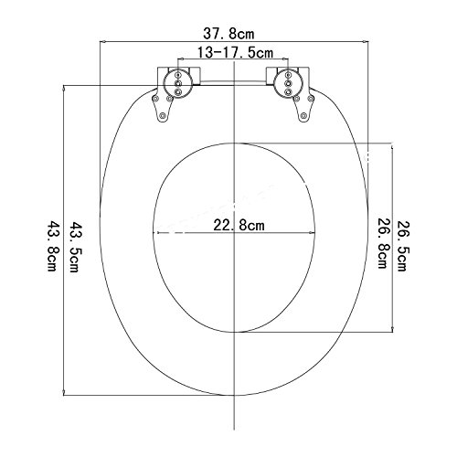 Toilettensitz #20 Premium WC-Sitz mit Absenkautomatik, MDF Holz Kern, Softclose, verchromte Scharniere, Antibakteriell, Antirutsch Noppen (Heart Krone WS2657) - 6