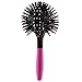 Denshine 3D Bomb Curl Brush Styling Salon Round Hair Curling Curler Comb Tool Pink