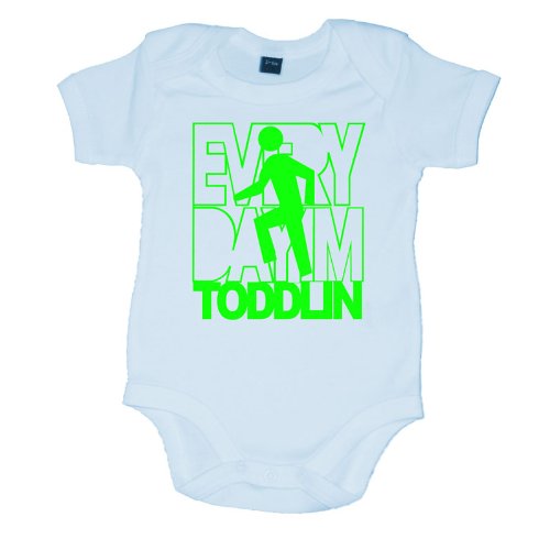 Every Day I'm Toddlin Fun Baby Vest (12-18 Months, Pale Blue)