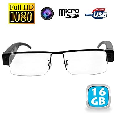 Yonis - Lunettes De Vue Mini Caméra Espion Full Hd 1080P Micro Sd Usb 16 Go - Noir