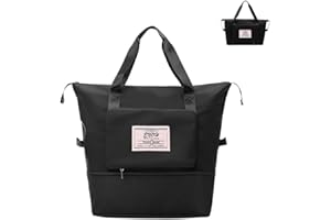 ENOH Faltbare Reisetasche mit großer Kapazität Wochenende Übernachtung Tasche Sporttasche Damen Wasserdicht Reisetasche Umhänge Handtasche, für Sport, Fitnessstudio, Reise, Strand, Einkauf