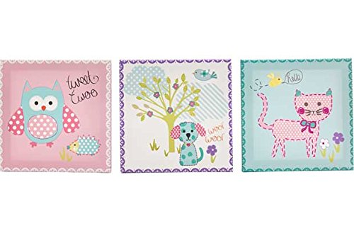 Chad Valley Creature Friends Wall Art - Set of 3.