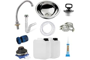 EXPRESS WATER Kit d'Eau Express, Kit pour Évier de Construction, Portable, Autonome, Transportable, avec Réservoir d'Eau, en Acier Inoxydable, avec Commande à Pédale, pour DIY, Complet avec Accessoires