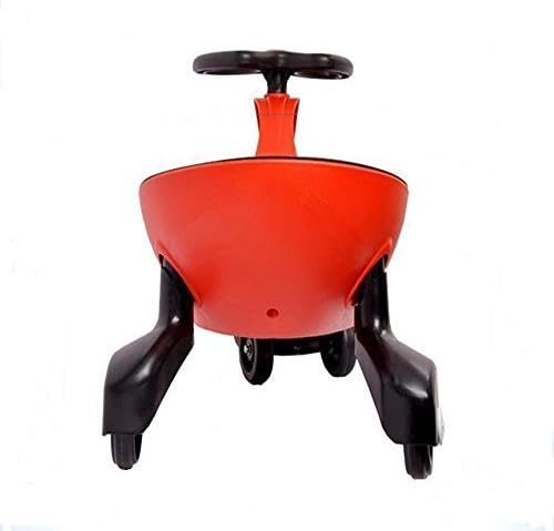 SWING SWIVEL RIDE BUTTERFLY SWIVEL SCOOTER CHILDRENS TOY KIDS WIGGLE GYRO TWIST (Red)