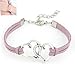 Produktbild Armband Damen Armbänder DAY.LIN Frau Liebes-Herz Handgemachte Legierung Seil Charme Schmuck Webart Armband Geschenk (D)
