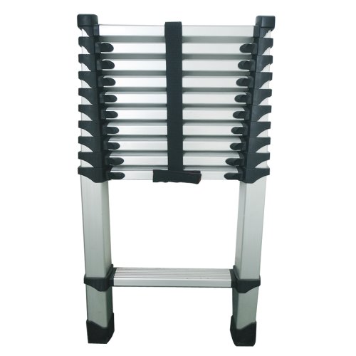 Trebs 99727 Teleskopleiter aus Aluminium, rutschfest, 11 Sprossen, höhenverstellbar 86 cm bis 320 cm, Belastbarkeit 150 kg, EN131 - 2