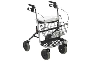 INVACARE Déambulateur P452E/ 3 BANJO, argenté, avec panier, plateau, compartiment spécial