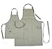 Price comparison product image ASD Living MA-906 Railroad Stripe Denim Adult and Kids Bib Apron Set, Off White/Blue, 91.44x68.58x0.63 cm