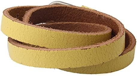 WenL Three Laps Thick Leather Bracelet Korean Version Old Bracelet,Yellow