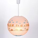 MIA Light Auto Papier Kugel Hänge Leuchte Ø400mm/ Kinder/ Blau/ Pendel Lampe Hängelampe Hängeleuchte Kinderlampe Kinderleuchte Kinderzimmer Kinderzimmerbeleuchtung Kinderzimmerlampe Kinderzimmerleuchte Papierkugel Papierlampe Papierleuchte Pendellampe Pendelleuchte - 3
