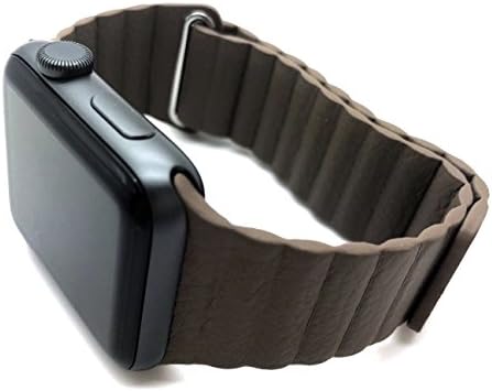 Replacement Leather Magnetic Loop Strap 38mm/42mm For Smart Watch Series 1/2/3 (Brown, 42mm)