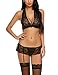 Produktbild Untlet Damen Sexy Reizwäsche Unterwäsche Dessous Set Spitze BH und Slips Strumpfband Set Erotik Reizwäsche