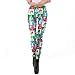 Produktbild Yazidan Damen Weihnachten Weihnachtsmann Claus Elch Drucken Spannen Hohe Taille Bleistift Hose Fitnessstudio Yoga Gamaschen Strecken Hosen Trainieren Fitness Sport Mehrfarbig Gedruckt(Grün-E,XL)