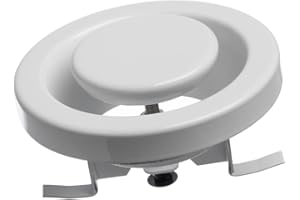 EUROPLAST Ø 80mm Diffusore di Aspirazione - Valvola a Disco Regolabile - Griglia di Ventilazione Rotonda in Acciaio - Bianco