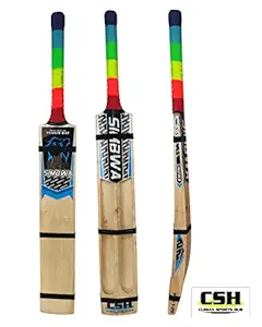 Simbwa Scoop Design Kashmir Willow Cricket Bat for Hard Tennis Ball with Triple Nylon Thread Gutting
