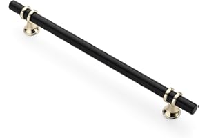 Coinkoly Lot de 10 Poignee de Meuble Cuisine Noir&Doré Poignées Entraxe 160 mm Poignet de Porte Cuisine Poignée Meuble Poignée Cuisine Poignée poignée de chambre à coucher CK-EU0004