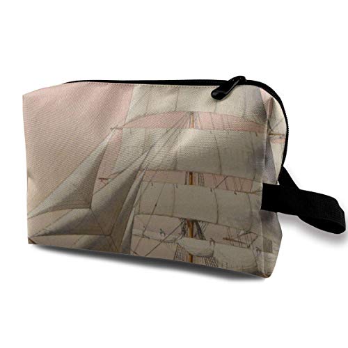 Clipper Ships at Sea Travel Storage Bag Makeup Cosmetic Bag Pouch