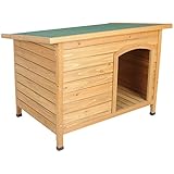 Hundehütte Hundehaus Flachdach Wetterfest Hunde Haus Hütte Massiv Holz 103x71x66cm HT2021