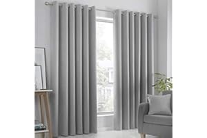 Fusion Strata Rideaux doublés à œillets tissés Argenté 168 x 183 cm, Doublure: 100% Polyester, W168cm (66") x D183cm (72")