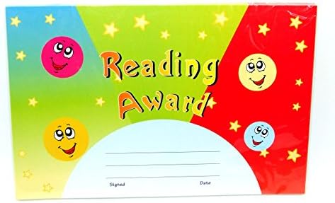 Reading Award - Reward Certificates Pack 25 - 21.5 x 14cm - School / Play Group / Nursery Supplies