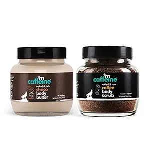 mCaffeine Body Polishing Kit | Deep Moisturizing, Tan Removal | Body Scrub, Body Butter | All Skin | Paraben & Mineral Oil Free