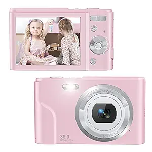 Zostuic Digital Camera 36 Mega Pixels Small Camera 1080P Vlogging Camera Portable Camera with 16X Digital Zoom, 2 Batteries Kids Camera for Students, Teens(Black)