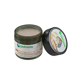 PETVEDA Ayurvedic Paw Balm with Shea Butter, Cream, Wax, Butter for Dogs & Cats Dry, Cracked, Chapped Paws, Nose & Elbows|Sulphate & Paraben Free |30 GMS